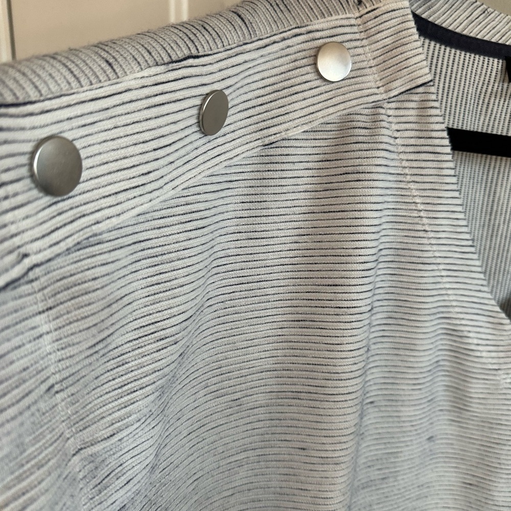 Striped Top with Silver Button Accents